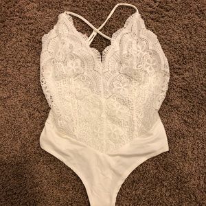 White Lacy Bodysuit